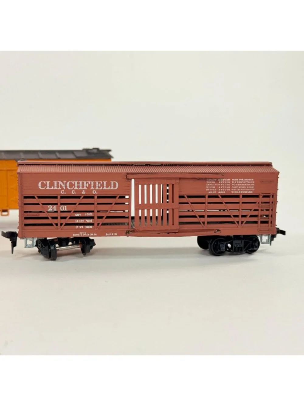 HO Scale Train Cars Lot Of 5 W Caboose C&O Hopper Clinchfield Swift & Dubuque